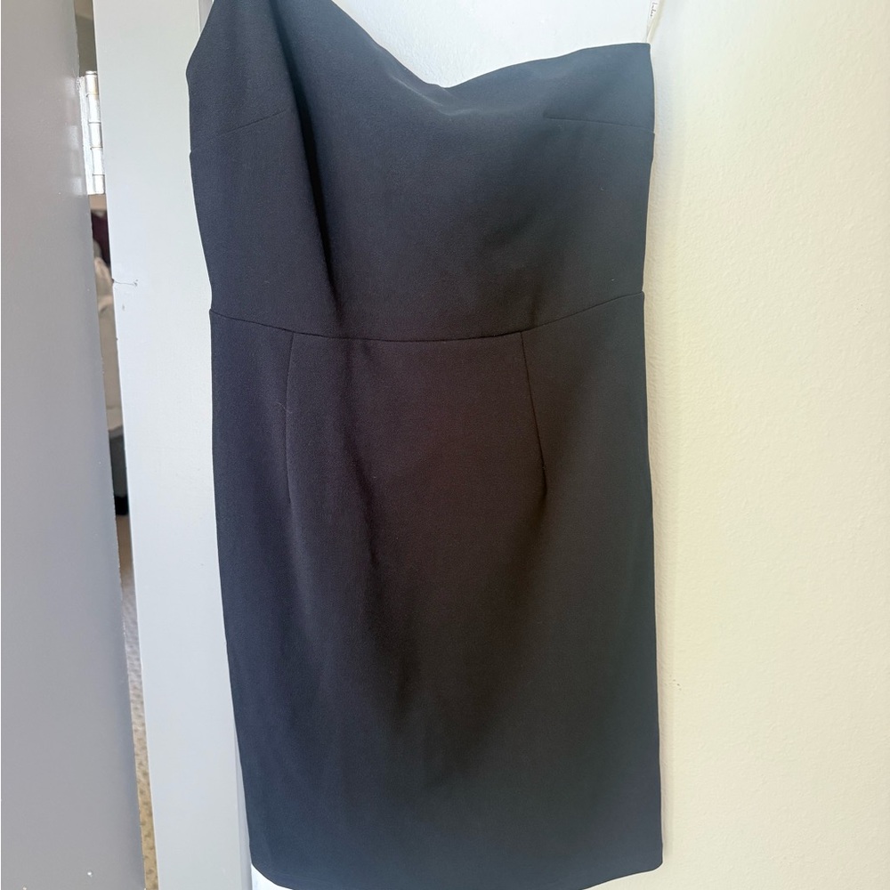 Lulu’s little Black mini dress. One shoulder strap. Size small